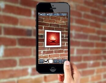 With your picture selected, point your mobile device at the wall target