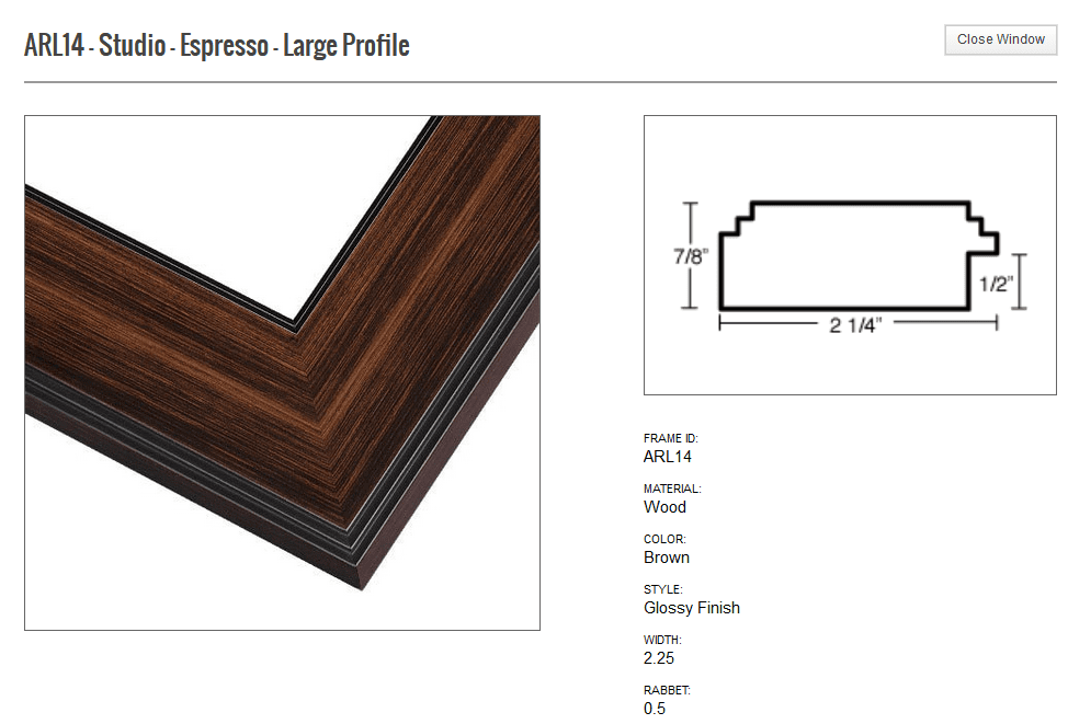 Frame ARL14 Studio - Espresso - Large Profile closeup
