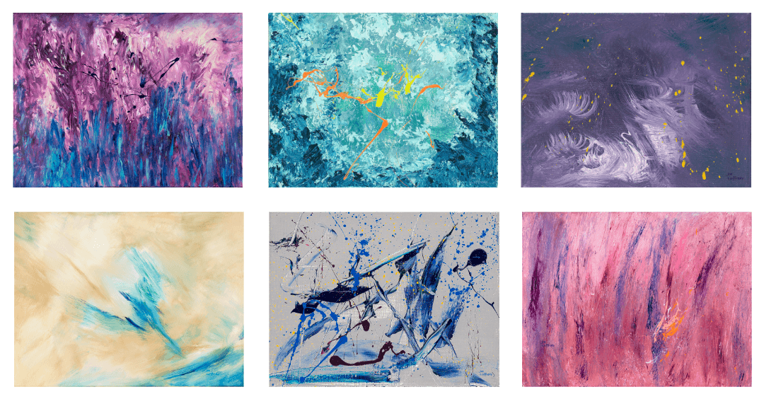 6 paintings as a sample of the portfolio located at https://joe-loffredo.pixels.com/art
